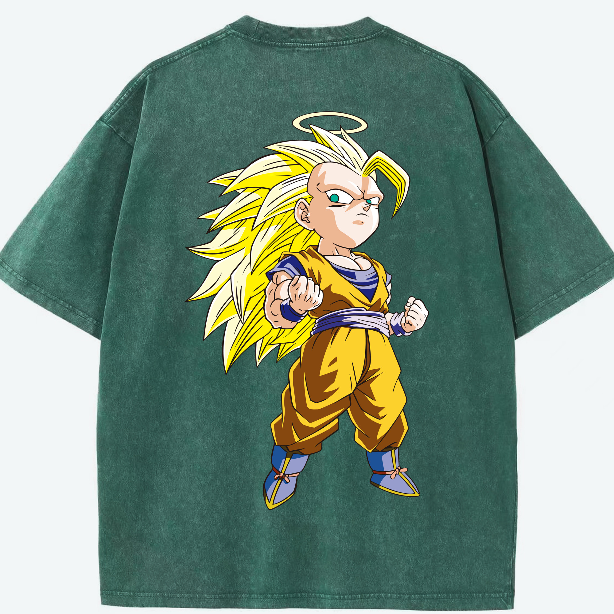 （画像用） ドラゴンボール 孫悟空（そん ごくう）Son Goku カカロット DRAGON BALL Kakarotto 綿100% ヴィンテージ風 半袖Tシャツ（背面プリント）
